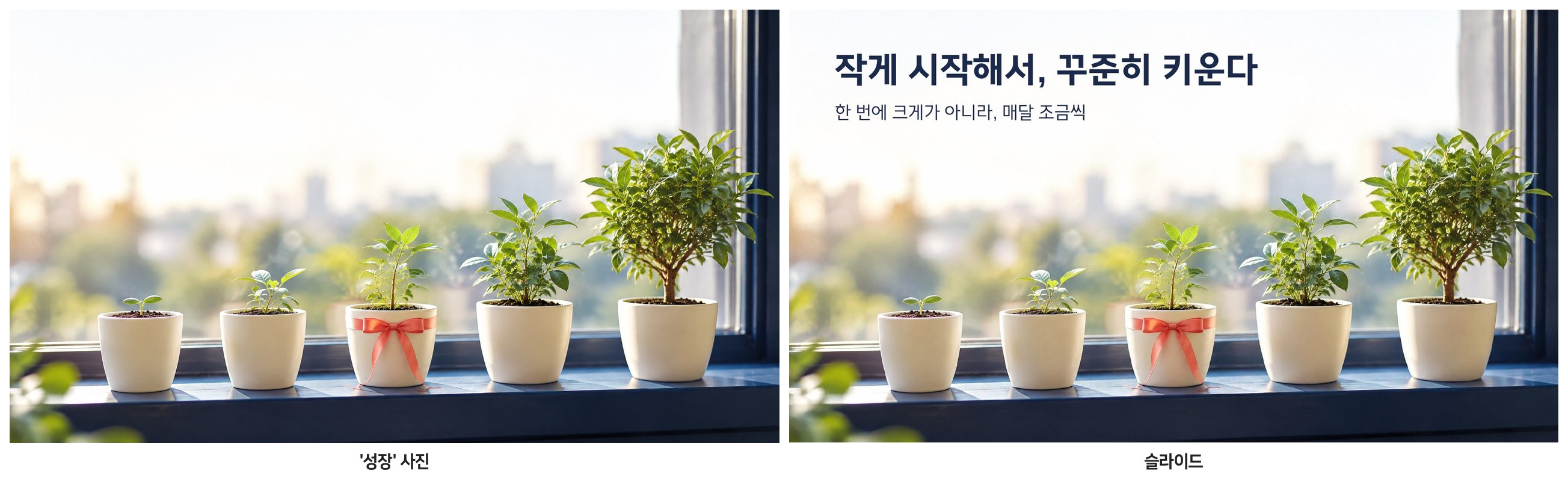 '성장' 사진과 슬라이드