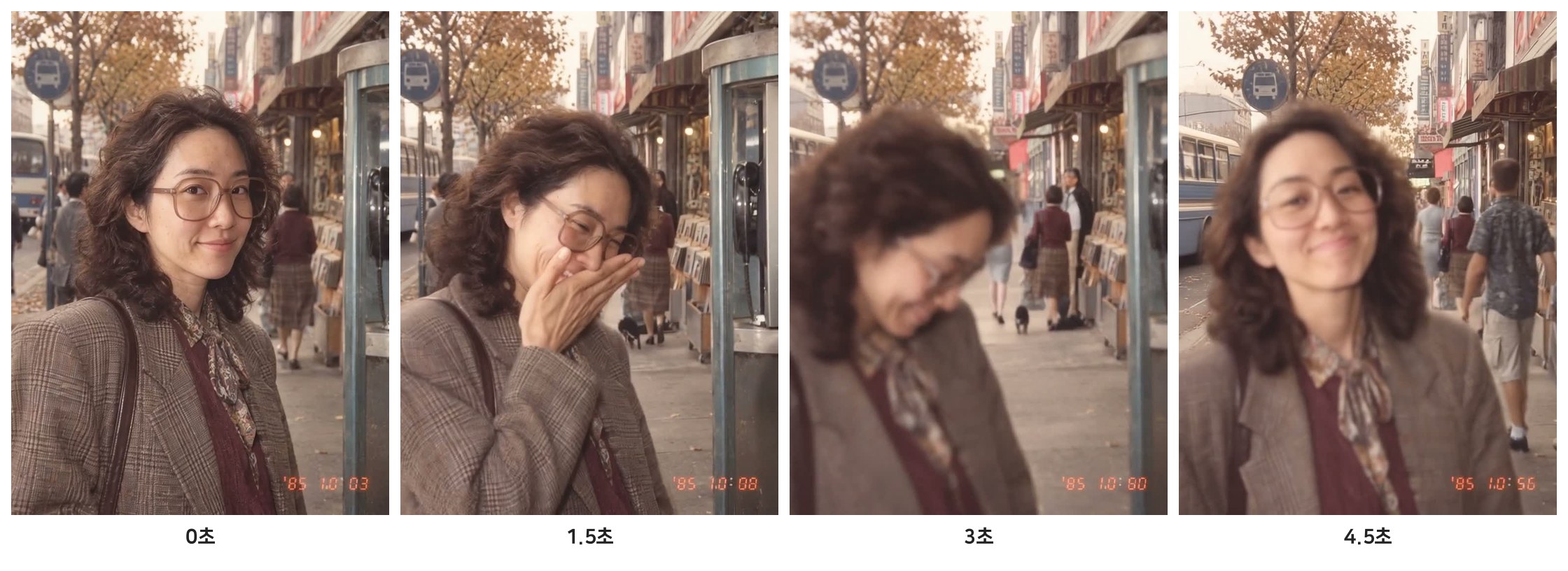 홈비디오를 시간대별로 자른 장면