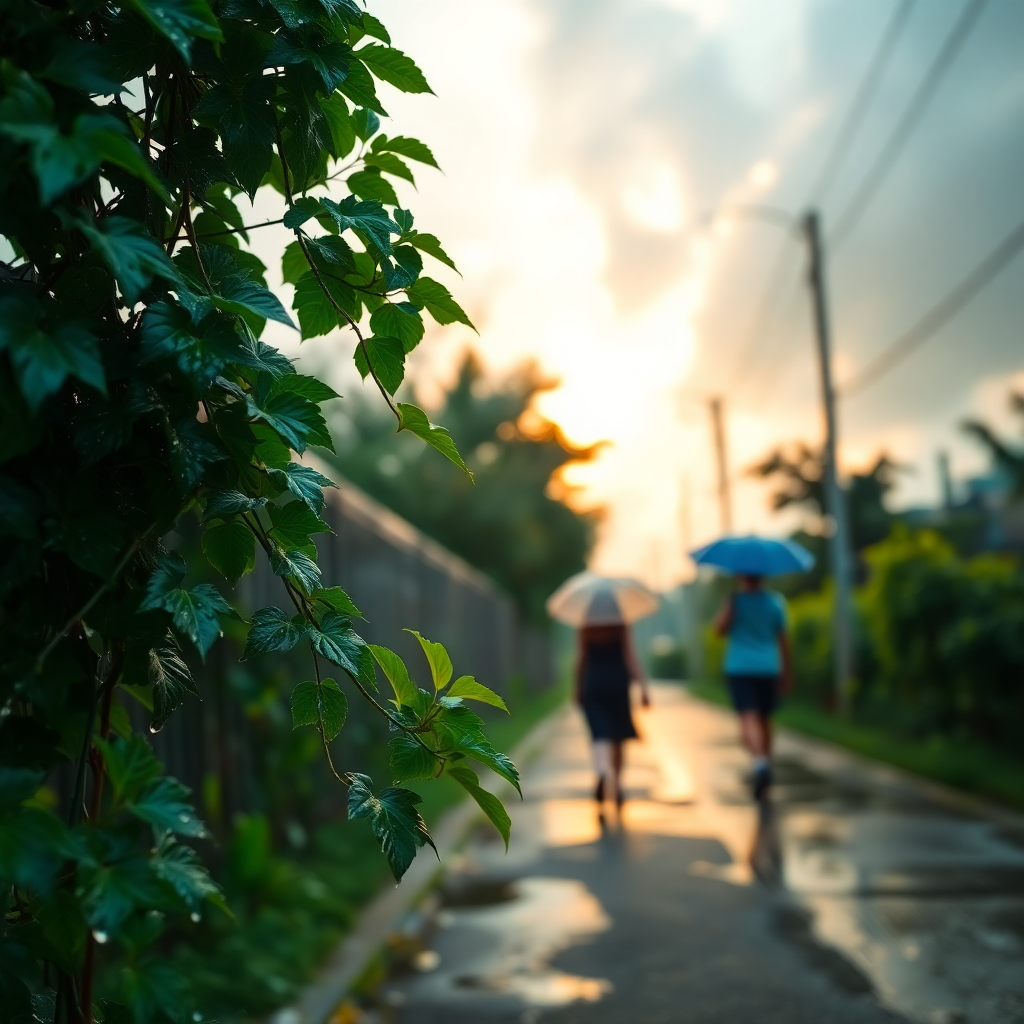 A late afternoon when the monsoon has briefly paused.
A real