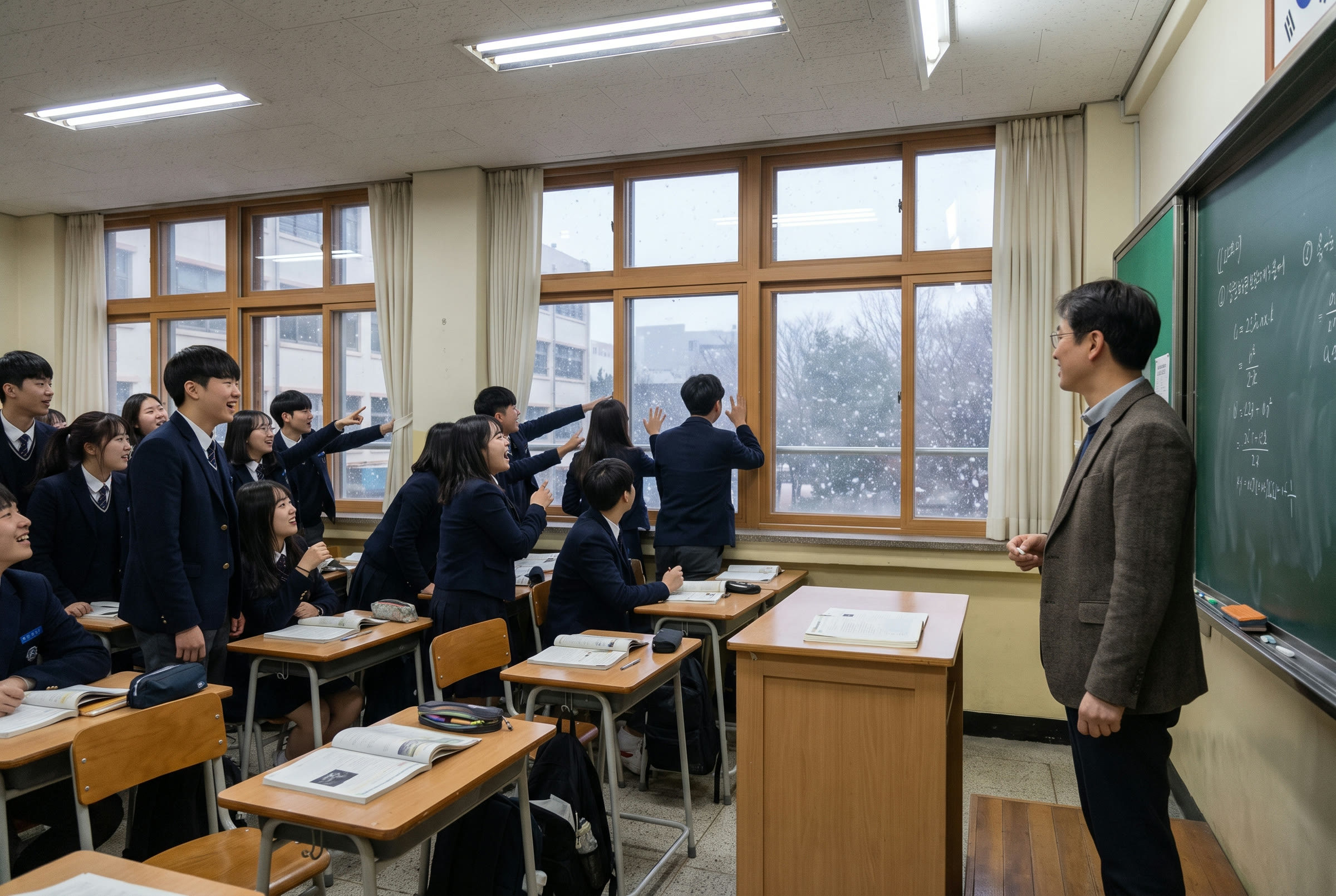 [그 순간] 첫눈 오는 날 교실