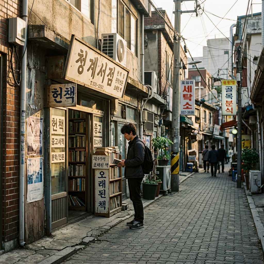 늦은 오후의 서울 골목. 20대 남성