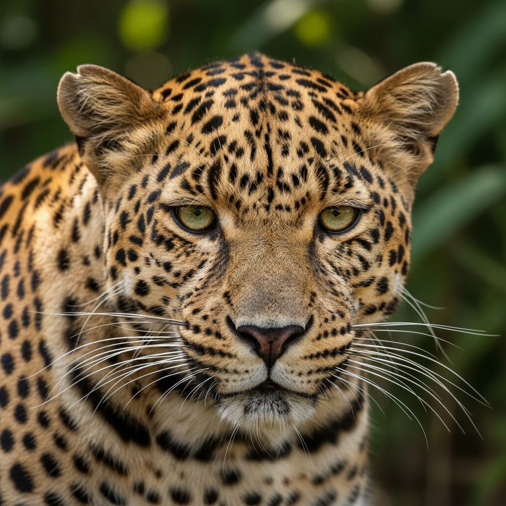 a close-up portrait of a leopard