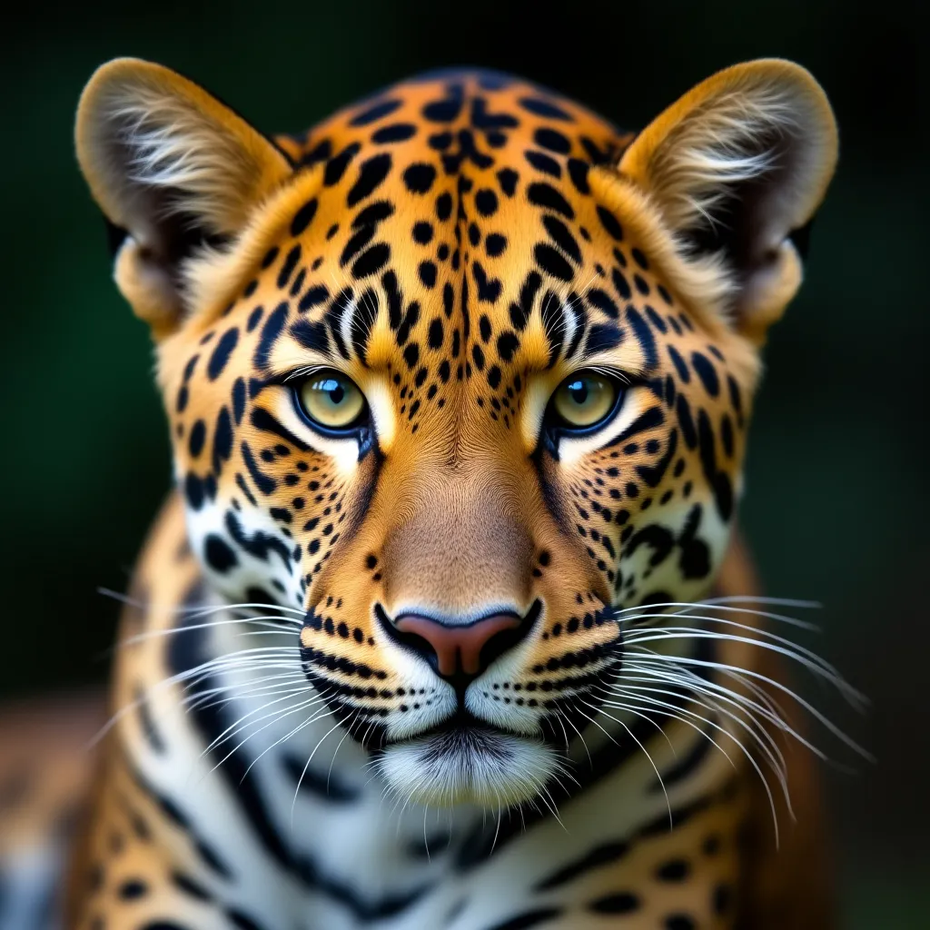 a close-up portrait of a leopard