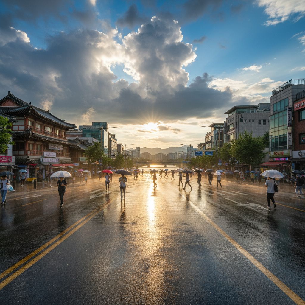 monsoon break in a korean city