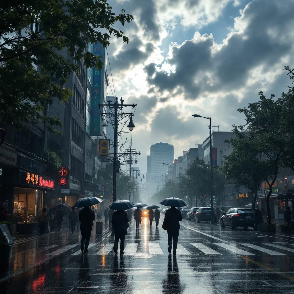 monsoon break in a korean city
